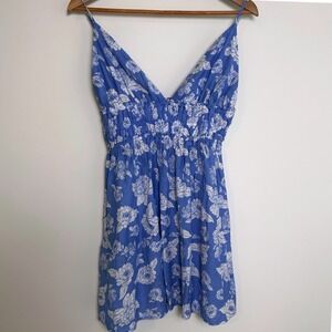 Love Tree Dress Tunic Women Size M Y2K Style, Blue Print